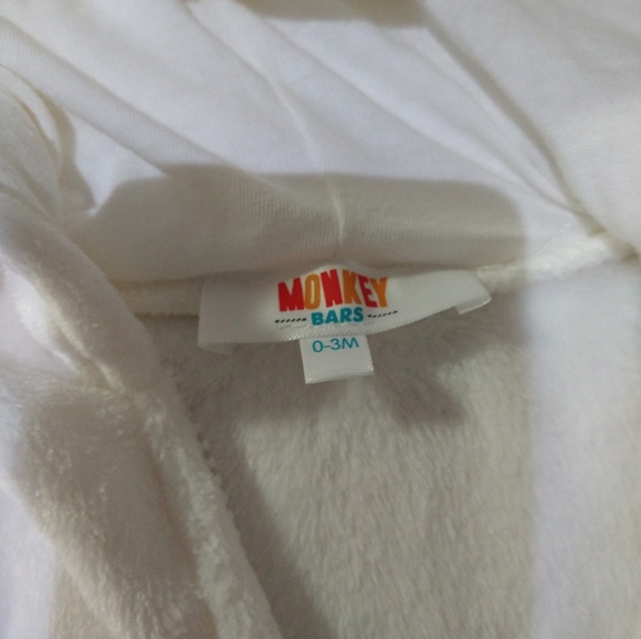 baby girls white fleece monkey bars onesie nwt - Picture 9 of 17